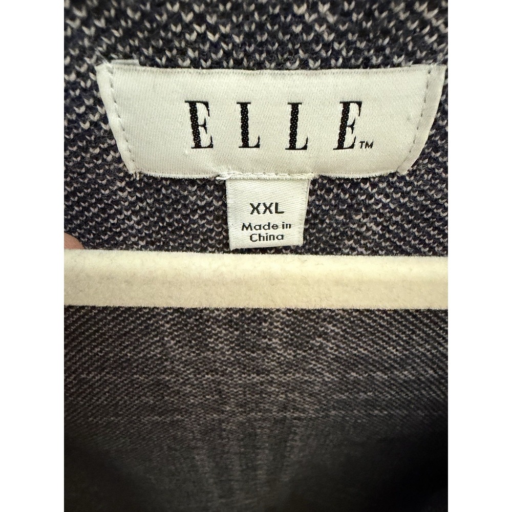 Elle XXL Open Cardigan Navy Black Plaid Long Duster Academia Whimsigoth Cotton - Picture 2 of 8